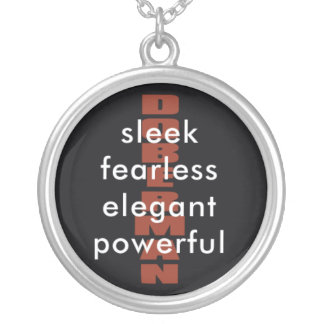 DOBERMAN, sleek, fearless, elegant, powerful Silver Plated Necklace