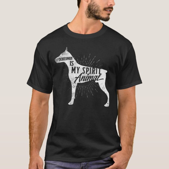 Doberman Spirit Animal Cute Dog Trainer Tee (Front)