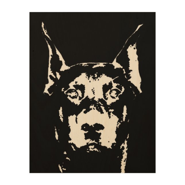 Doberman Stencil Wood 11"x14" Wall Art (Front)