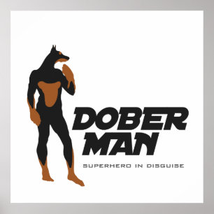 DoberMan Superhero Poster/Print 2 Template Poster