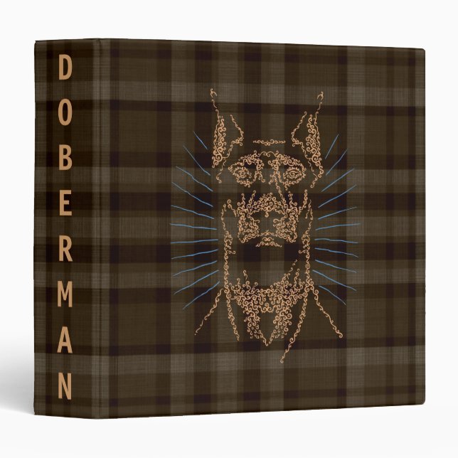 Doberman Swirlface Photo Album Binder (Front/Spine)