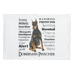 Doberman Traits Pillow Case