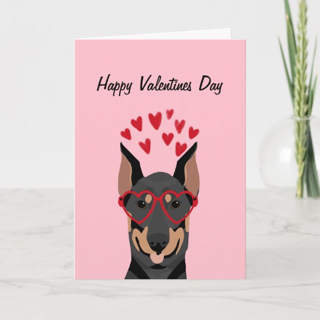 Doberman Valentines Day Love Card (Front)