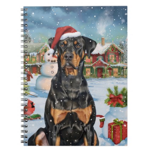 Doberman Winter Wonderland Christmas Joy  Notebook