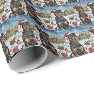 Doberman Winter Wonderland Christmas Joy Wrapping Paper