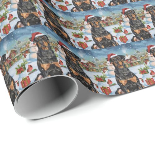 Doberman Winter Wonderland Christmas Joy  Wrapping Paper