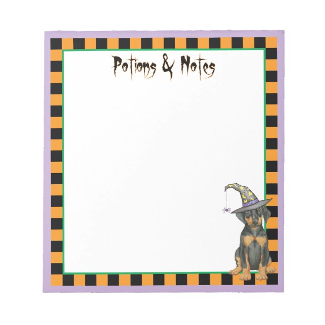 Doberman Witch Notepad (Front)