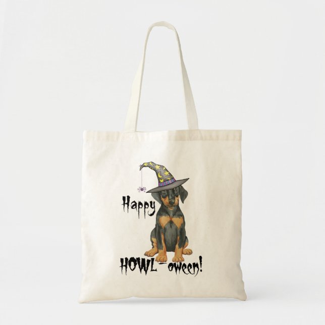 Doberman Witch Tote Bag (Front)
