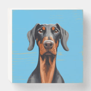 Doberman Wooden Box Sign