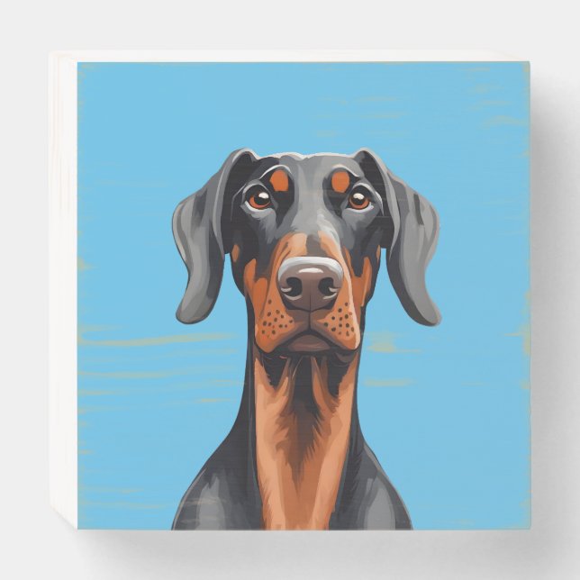 Doberman Wooden Box Sign (Front Horizontal)