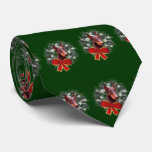 Doberman Wreath Christmas Holiday Tie