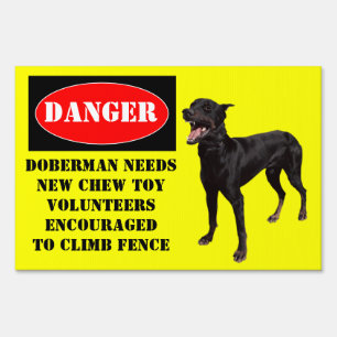 Doberman Yard Sign