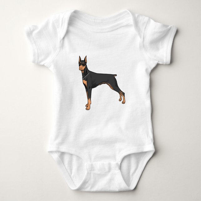 Dobermann doberman baby bodysuit (Front)
