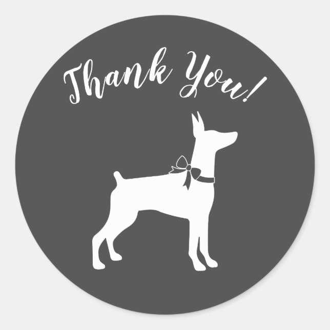Dobermann Dog Baby Shower Puppy Dobie Pinscher Classic Round Sticker (Front)