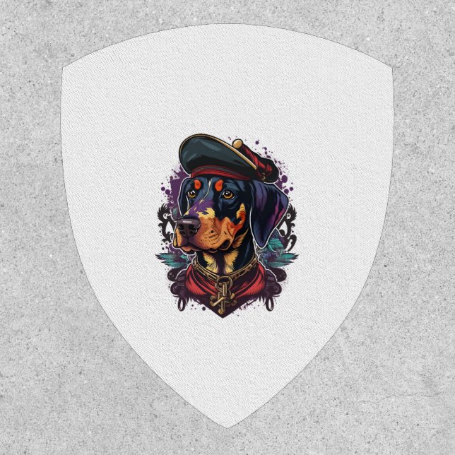 Dobermann Dog Pirate Patch (Front)