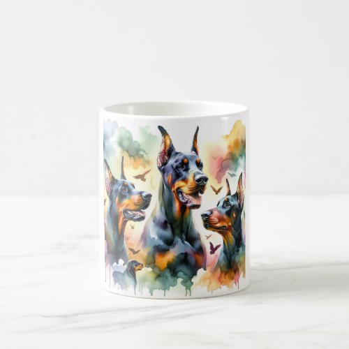 Dobermann Dogs in Harmony 060624AREF104 _ Watercol Coffee Mug