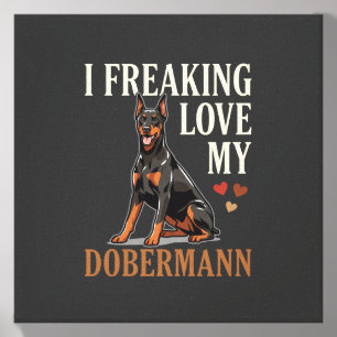 Dobermann Love Dog Lover Canvas Photo Tile