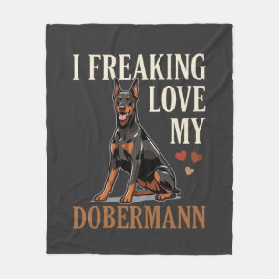 Dobermann Love Dog Lover Fleece Blanket