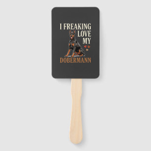 Dobermann Love Dog Lover Hand Fan