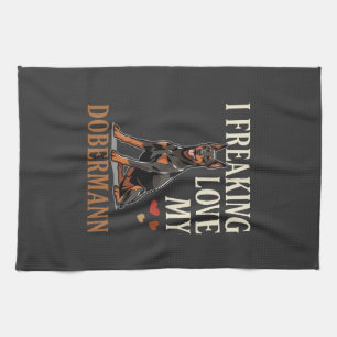 Dobermann Love Dog Lover Kitchen Towel
