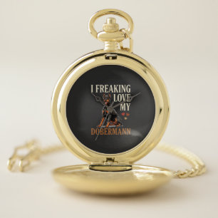 Dobermann Love Dog Lover Pocket Watch