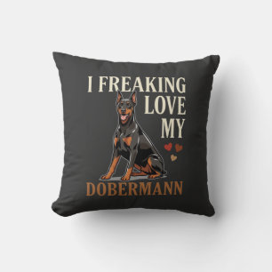 Dobermann Love Dog Lover Throw Pillow
