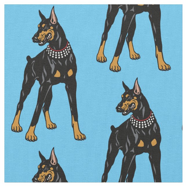 Dobermann or Doberman Pinscher dog Fabric (Close Up)