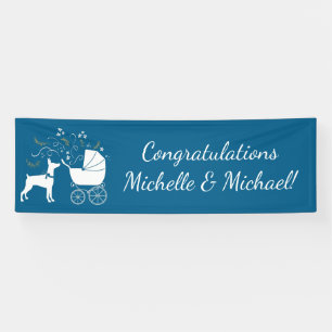 Dobermann Pinscher Baby Shower Puppy Dog Dobie Banner