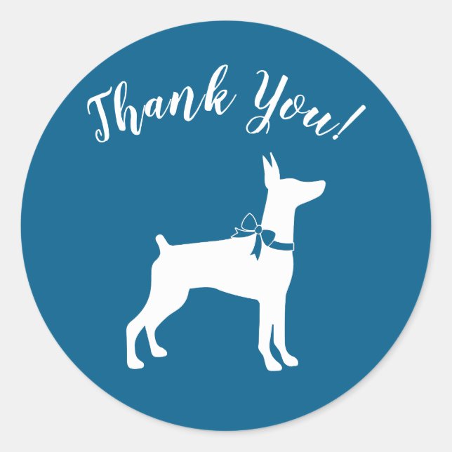 Dobermann Pinscher Baby Shower Puppy Dog Dobie  Classic Round Sticker (Front)