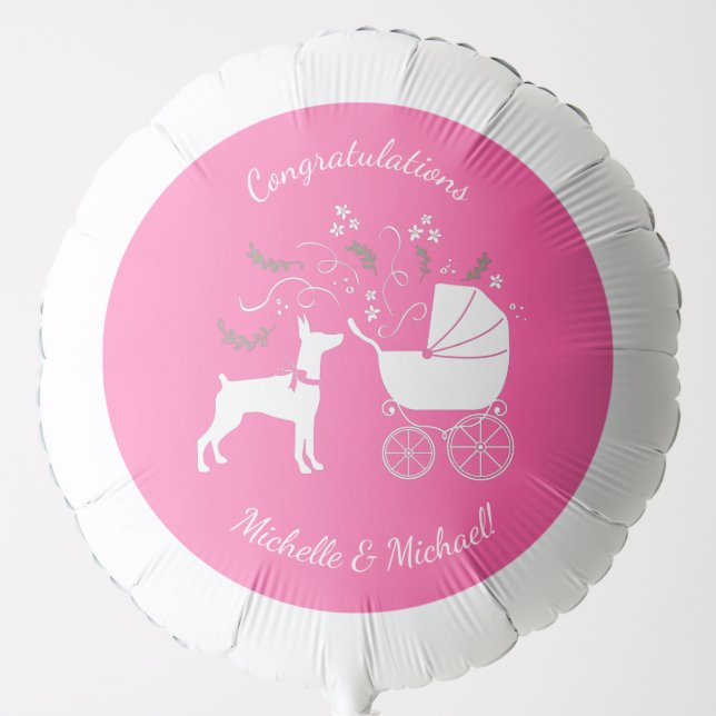 Dobermann Pinscher Dog Baby Shower Puppy Dobie  Balloon (Front)