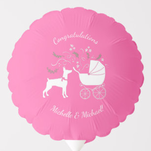 Dobermann Pinscher Dog Baby Shower Puppy Dobie Balloon