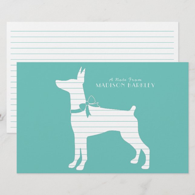 Dobermann Pinscher Dog Puppy Dobie Stationery (Front/Back)