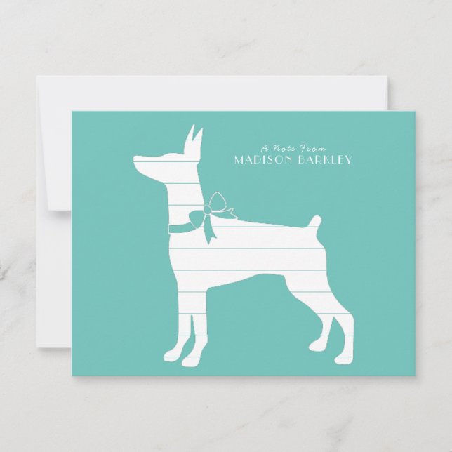 Dobermann Pinscher Dog Puppy Thank You Card (Front)