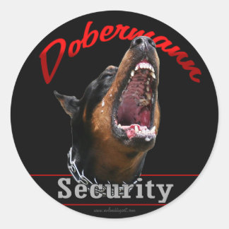 Dobermann Security Classic Round Sticker