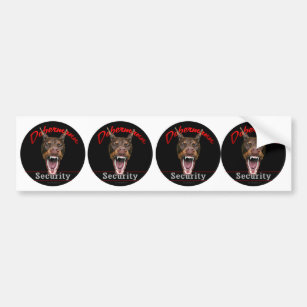 Dobermann Security- red Bumper Sticker