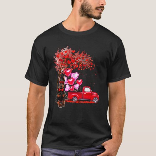 Dobermann Sunglasses Hearts Tree Pickup Truck  Cou T_Shirt