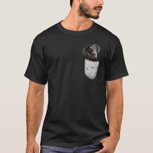 Dobie Doberman Pinscher Dobermann Pocket Dog Owner T_Shirt