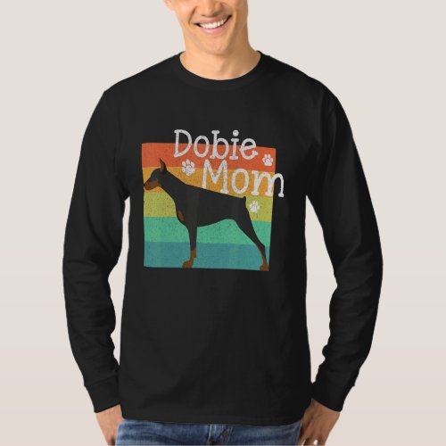 Dobie Mom Mother Doberman Pinschers Dog Vintage T_Shirt