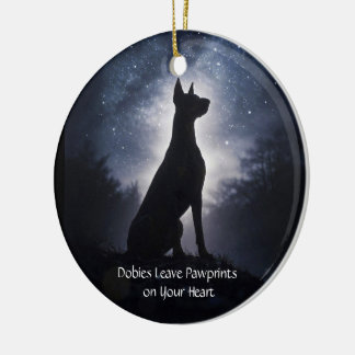 Dobie or Doberman Pinscher Christmas Holiday Ceramic Ornament
