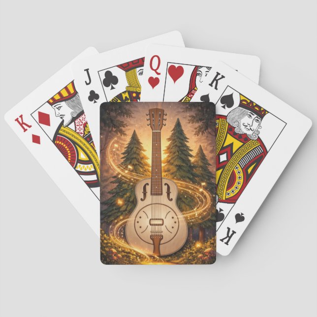 Dobro Forest glowing woodland reverie Poker Cards (Back)