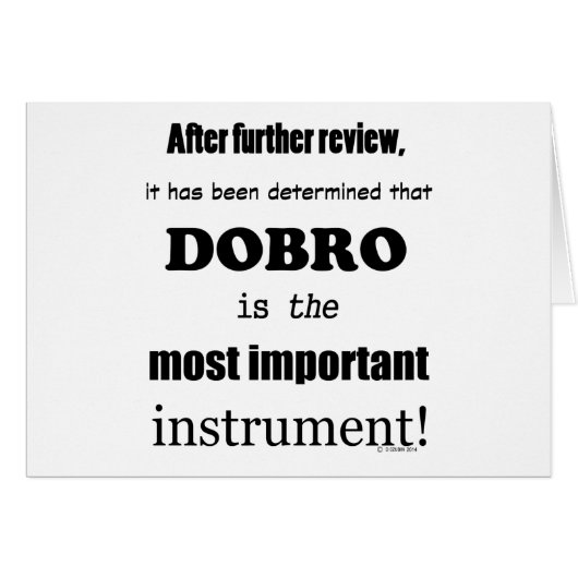 Dobro Most Important Instrument Cards (Front Horizontal)
