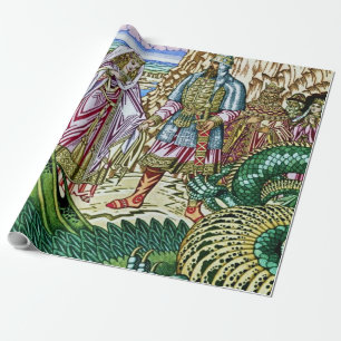 “Dobrynya Nikitich rescues Zabava” by Ivan Bilibin Wrapping Paper