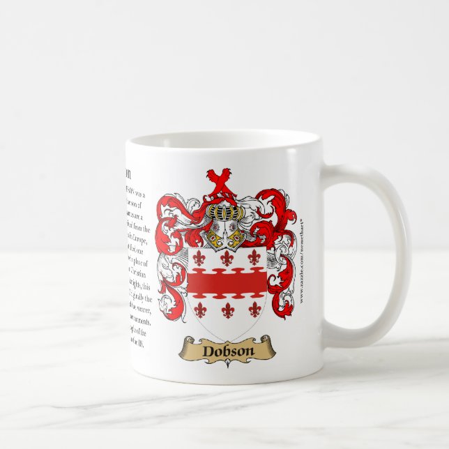 Dobson, the Origin, the Meaning and the Crest Coffee Mug (Right)