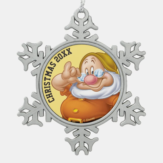 Doc 4 snowflake pewter christmas ornament (Front)