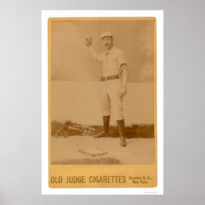 Doc Bushong Baseball Card 1889 Poster