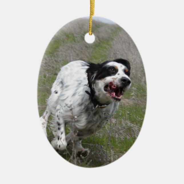 Doc, English Setter Ceramic Ornament (Front)
