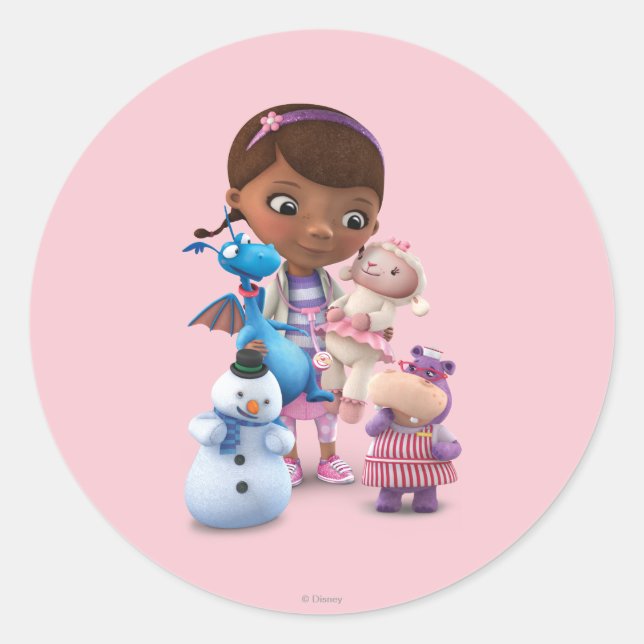 Doc McStuffins and Her Animal Friends Classic Round Sticker (Front)
