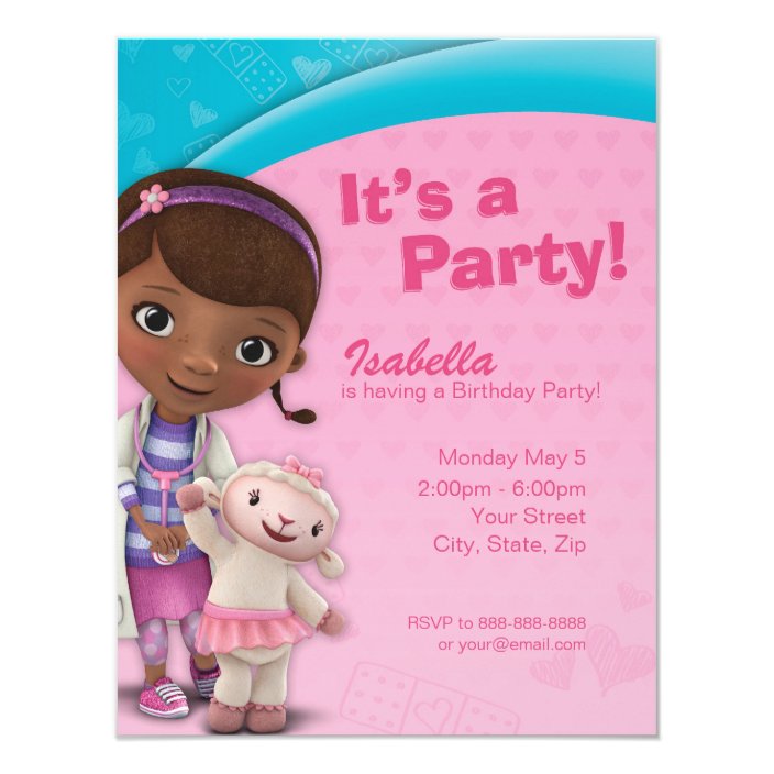 Doc Mcstuffins Birthday Invitation Zazzle Doc Mcstuffins Birthday Invitation