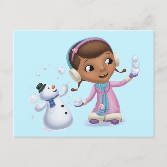 Doc McStuffins | Doc And Chilly Playing In  Snow Postcard (Front)
