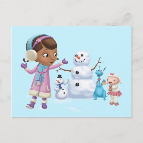 Doc McStuffins  Doc McStuffins Playing In Snow Postcard